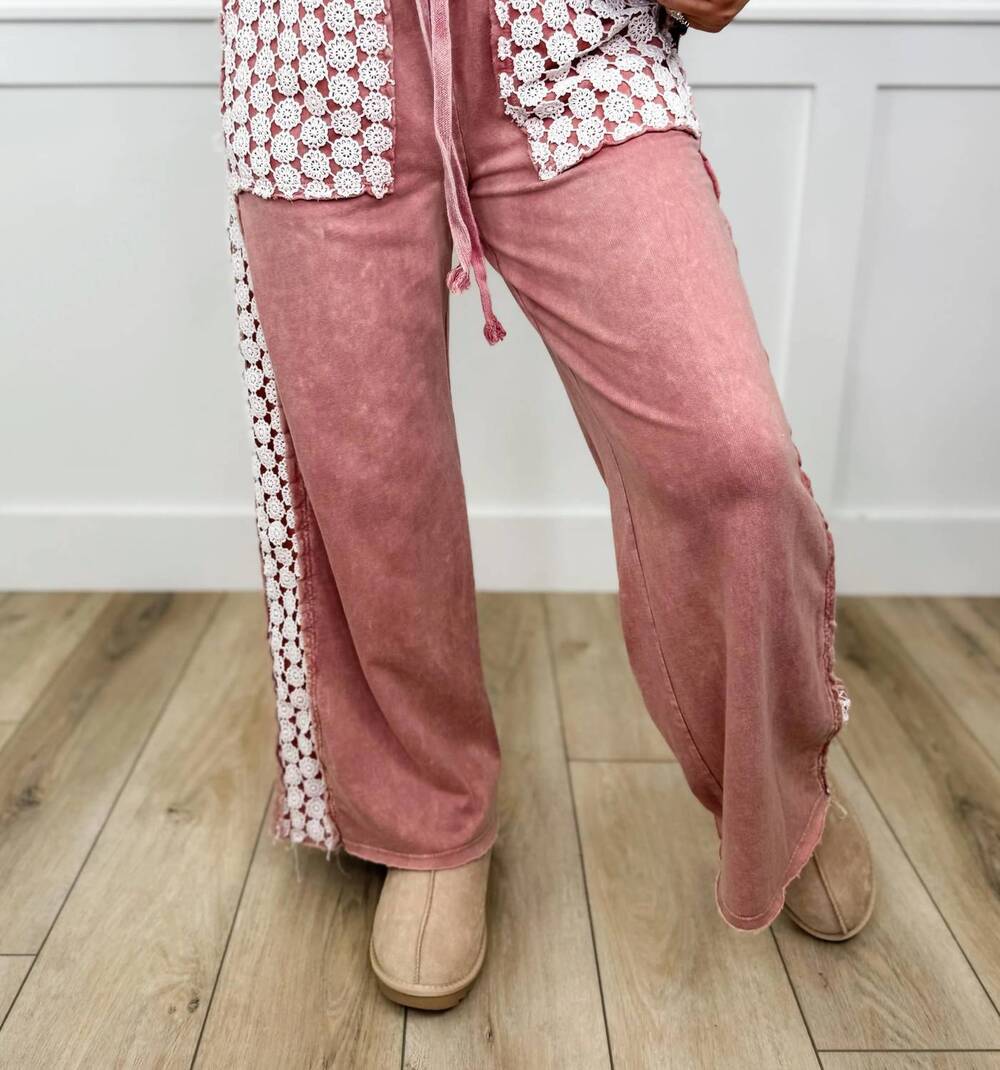 NEW J.HER get your turn high-rise cotton pants in pink